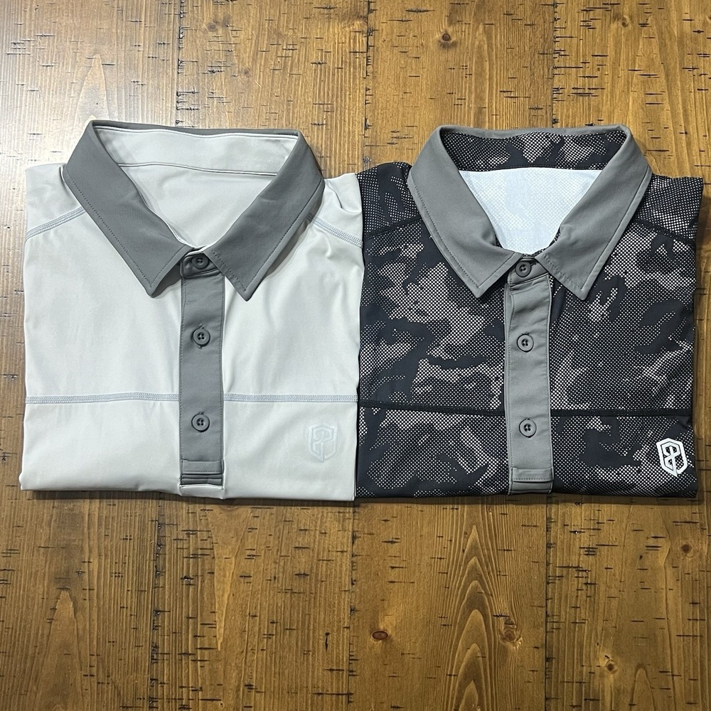 Born Primitive Polo Shirt Men's Large Tek Stretch Golf Performance Lot of 2
